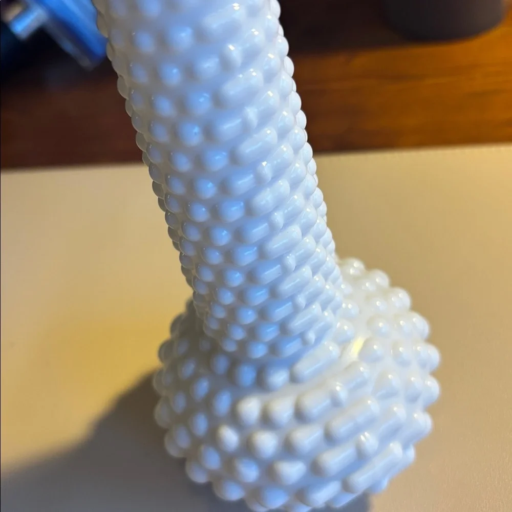 E.O. Brody Co. milk glass Elegant White Hobnail Vase 7.75”